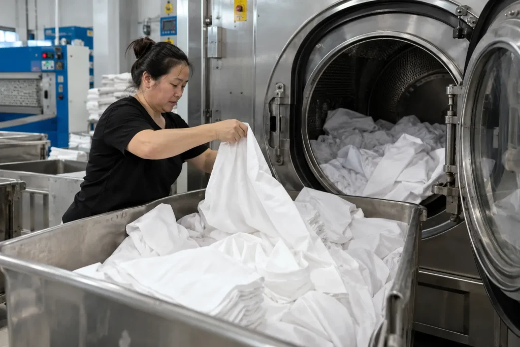 Giặt khăn ăn định kỳ giúp nhà hàng chủ động chuẩn bị đồ vải sạch cho mỗi lượt phục vụ.