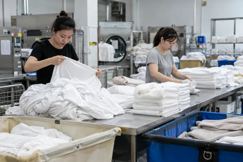 Phân loại đồ vải trước khi giặt giúp lựa chọn phương pháp xử lý phù hợp với từng sản phẩm.
