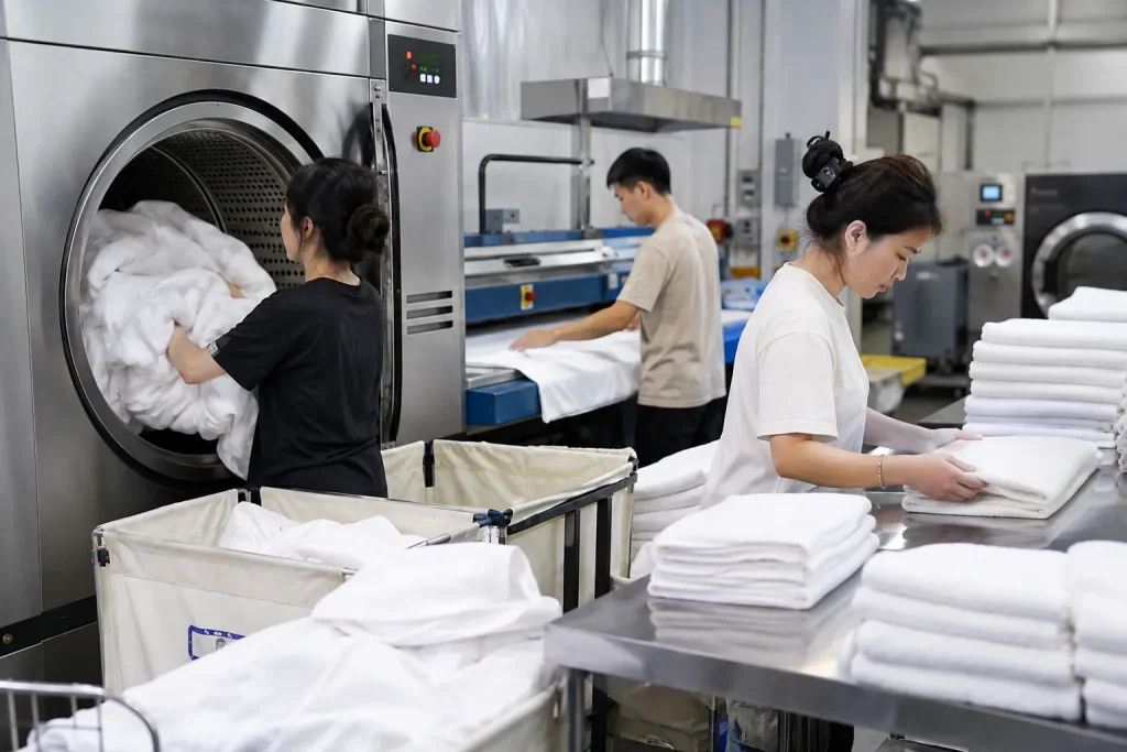 Dịch vụ giặt ủi công nghiệp không chỉ giúp làm sạch quần áo và đồ vải mà còn góp phần duy trì chất lượng dịch vụ, tối ưu chi phí và nâng cao hình ảnh chuyên nghiệp của doanh nghiệp